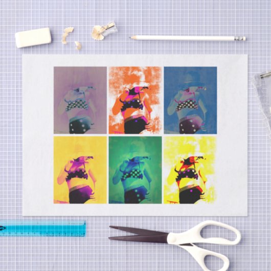 ヴィンテージレトロガール水玉模様ビキニパターン 薄葉紙 (クラフト)