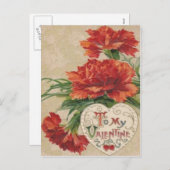 ヴィンテージレトロキクのバレンタインカード シーズンポストカード (正面/裏面)