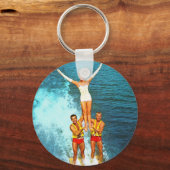 ヴィンテージレトロキッチェ女性デルスウォータースキーヤー キーホルダー (正面)