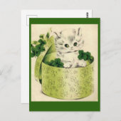 ヴィンテージレトロキットンサンパトリックの日 ポストカード (正面/裏面)