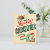 ヴィンテージレトロキャッツのクリスマスポストカード シーズンポストカード (スタンド正面)