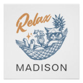 ヴィンテージレトロキャッリラックストハンモックカクテルトレンディー ポスター (正面)