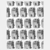 ヴィンテージレトロキャンパートレーラー水彩パターン フリースブランケット (正面)