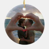 ヴィンテージレトロキャンパーファンクリスマスツリー写真 セラミックオーナメント (裏面)