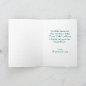 ヴィンテージレトロキュートハッピーイースターバニー カード (内部)