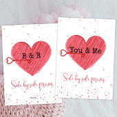 ヴィンテージレトロキュートラブ赤いハートバレンティンデー シーズンカード