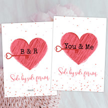 ヴィンテージレトロキュートラブ赤いハートバレンティンデー