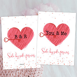 ヴィンテージレトロキュートラブ赤いハートバレンティンデー シーズンカード