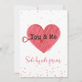 ヴィンテージレトロキュートラブ赤いハートバレンティンデー シーズンカード (正面)