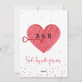 ヴィンテージレトロキュートラブ赤いハートバレンティンデー シーズンカード (裏面)