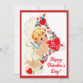 ヴィンテージレトロキューピッカスタムドエンジェルバレンタインデー シーズンカード (正面)