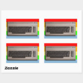 ヴィンテージレトロキーボード? 長方形シール (シート)