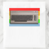 ヴィンテージレトロキーボード? 長方形シール (バッグ)