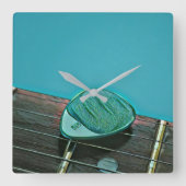 ヴィンテージレトロギターアートワーク（ギタリスト） スクエア壁時計 (正面)