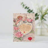 ヴィンテージレトロクビクトリアンピッドバラバレンタインカード シーズンポストカード (スタンド正面)