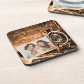 ヴィンテージレトロクラシックカメラ素朴カスタムな家族 コースター (左側)