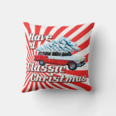 ヴィンテージレトロクラシックカークリスマス クッション (裏面)