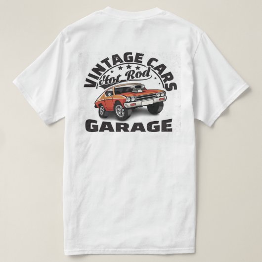 ヴィンテージレトロクラシックカー改造シェヴィ Tシャツ (デザイン裏面)