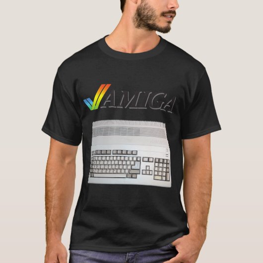 ヴィンテージレトロクラシックコンピューターAmiga 80sおたく Tシャツ (正面)