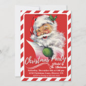 ヴィンテージレトロクラシックサンタクリスマスパーティー 招待状 (正面)