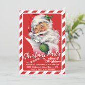 ヴィンテージレトロクラシックサンタクリスマスパーティー 招待状 (スタンド正面)