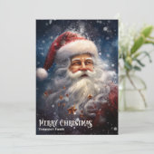 ヴィンテージレトロクラシックサンタクロースと雪 シーズンカード (スタンド正面)