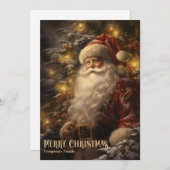 ヴィンテージレトロクラシックサンタクロースの森 シーズンカード (正面/裏面)