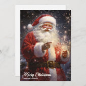 ヴィンテージレトロクラシックサンタクロース微笑 シーズンカード (正面/裏面)
