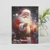 ヴィンテージレトロクラシックサンタクロース微笑 シーズンカード (スタンド正面)