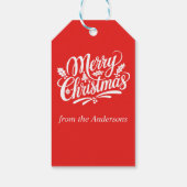 ヴィンテージレトロクラシックサンタパーソナライズされたクリスマス ギフトタグ (裏面)