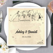 ヴィンテージレトロクラシックブリデスマ素朴イド結婚ズ スタンダードカクテルナプキン