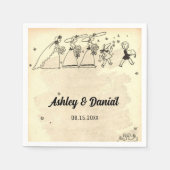 ヴィンテージレトロクラシックブリデスマ素朴イド結婚ズ スタンダードカクテルナプキン (正面)