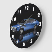 ヴィンテージレトロクラシック車 ラージ壁時計 (傾斜)