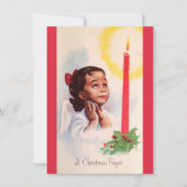 ヴィンテージレトロクリスマスアフリカンエンジェルガール祈ズ シーズンカード (正面)