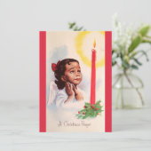 ヴィンテージレトロクリスマスアフリカンエンジェルガール祈ズ シーズンカード (スタンド正面)