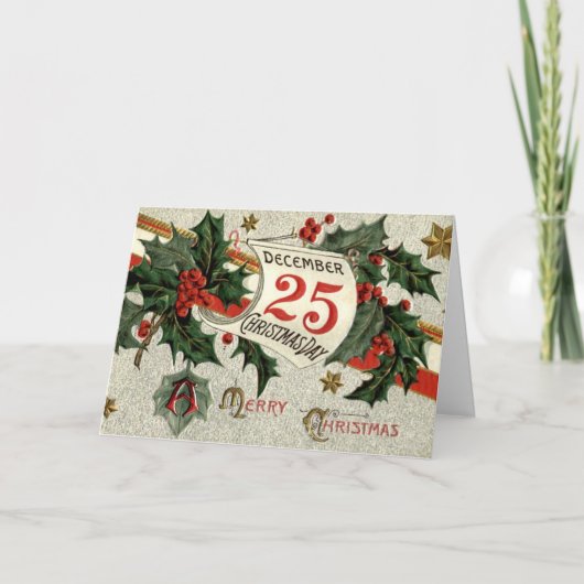 ヴィンテージレトロクリスマスアート シーズンカード (正面)