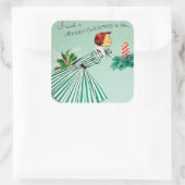 ヴィンテージレトロクリスマスウィッシュホリデーシール スクエアシール (バッグ)