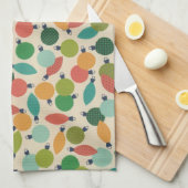 ヴィンテージレトロクリスマスオーナメントとライト キッチンタオル (四つ折り)