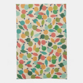 ヴィンテージレトロクリスマスオーナメントとライト キッチンタオル (縦)