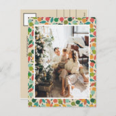 ヴィンテージレトロクリスマスオーナメントとライト シーズンポストカード (正面/裏面)