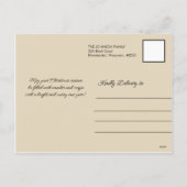 ヴィンテージレトロクリスマスオーナメントとライト シーズンポストカード (裏面)