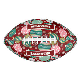 ヴィンテージレトロクリスマスオーナメントと雪 アメリカンフットボール