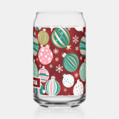 ヴィンテージレトロクリスマスオーナメントと雪 ガラス缶 (裏面)