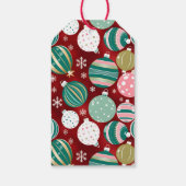 ヴィンテージレトロクリスマスオーナメントと雪 ギフトタグ (裏面)