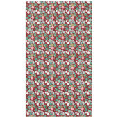 ヴィンテージレトロクリスマスオーナメントと雪 テーブルクロス (正面)