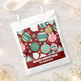 ヴィンテージレトロクリスマスオーナメントと雪 フェイバーバッグ