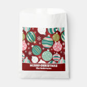 ヴィンテージレトロクリスマスオーナメントと雪 フェイバーバッグ (正面)