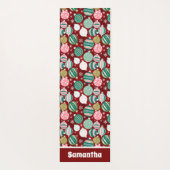 ヴィンテージレトロクリスマスオーナメントと雪 ヨガマット (裏面)