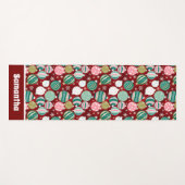 ヴィンテージレトロクリスマスオーナメントと雪 ヨガマット (正面(横))