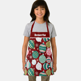 ヴィンテージレトロクリスマスオーナメントスノーフレーク子供 エプロン